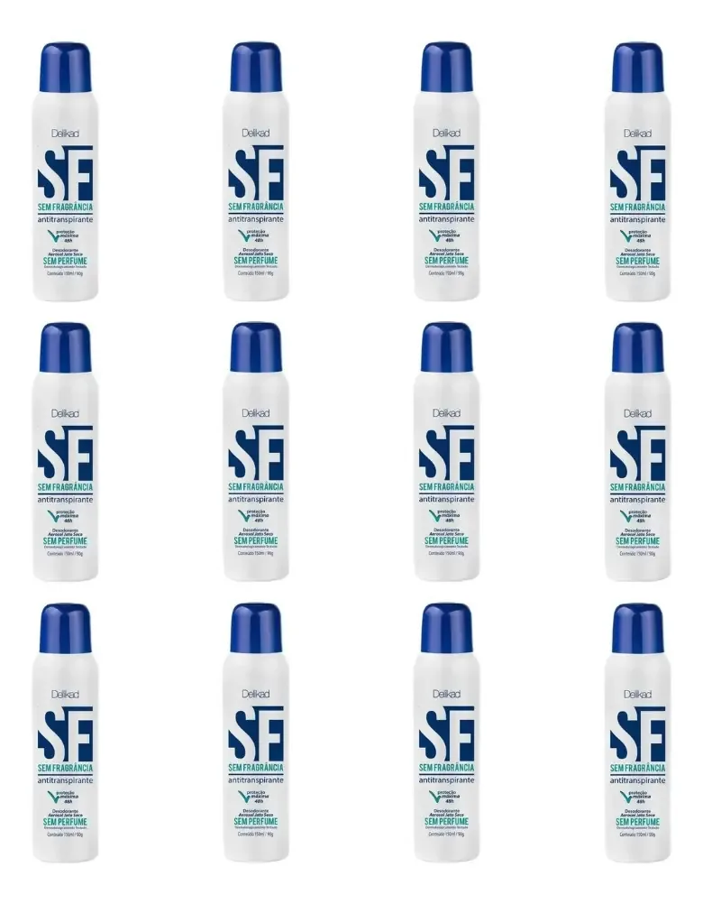 Antitranspirante em aerossol Delikad Sem perfume Sf - Sem Fragância pacote de 12 u
