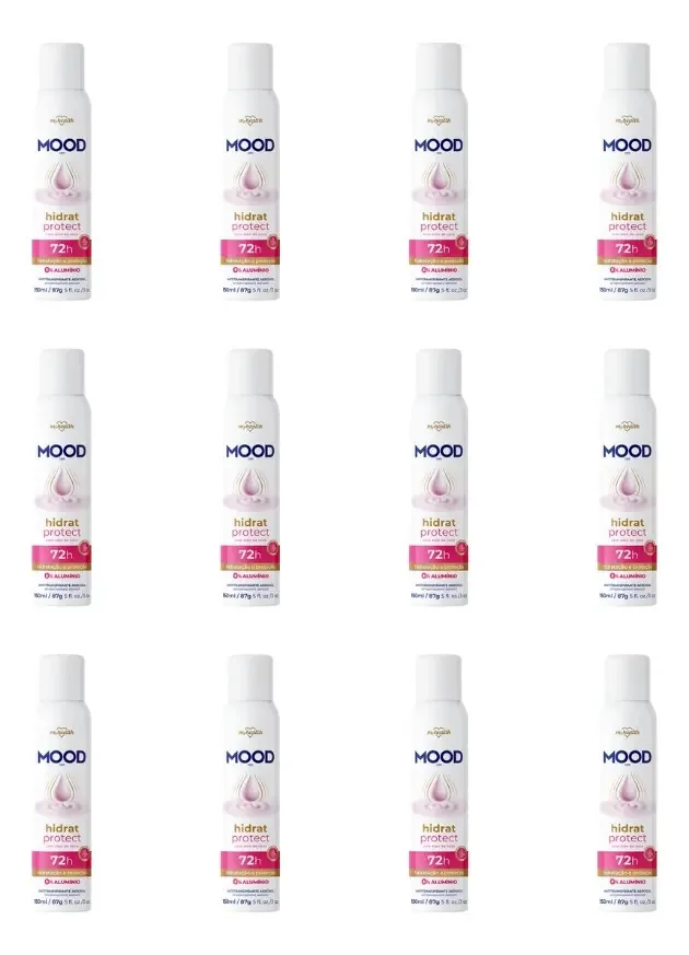 Antitranspirante em aerossol Mood Aerossol Hidrat Protec 150 ml pacote de 12 u