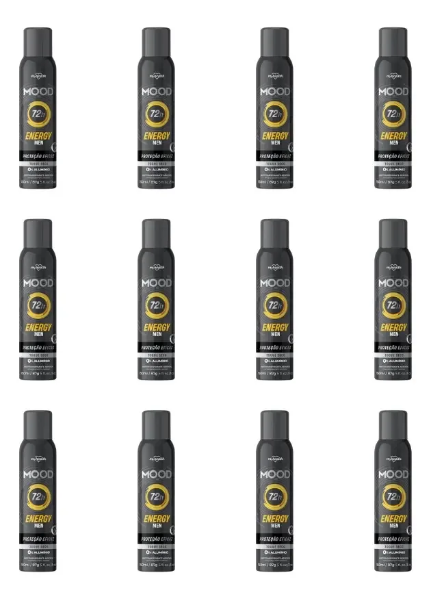 Antitranspirante em aerossol Mood Aerossol Men Energy 150 ml pacote de 12 u