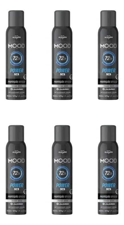 Antitranspirante em aerossol Mood Aerossol Men Power 150 ml pacote de 6 u