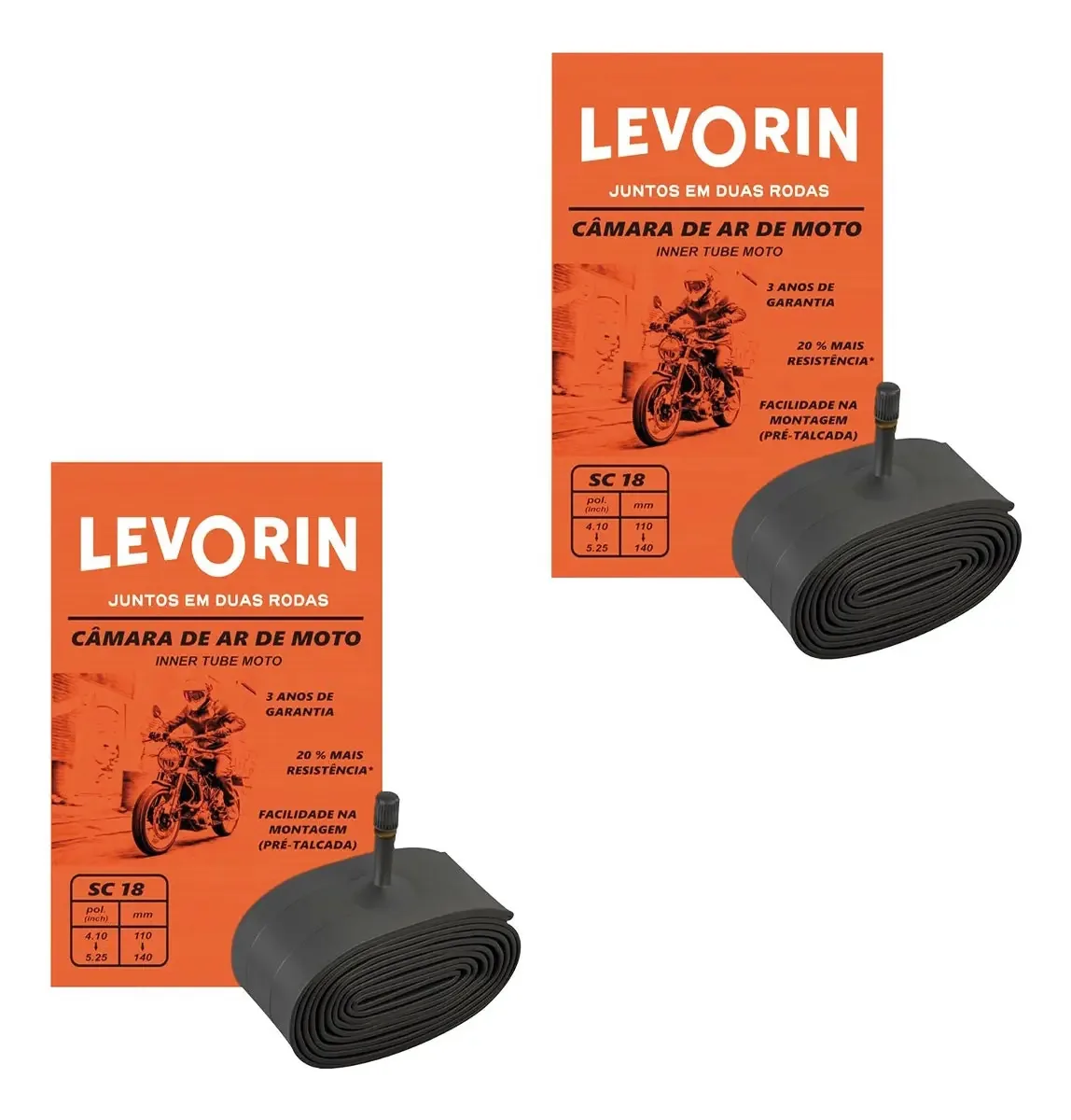 Kit Câmaras De Ar Cg 150 Titan Aro 18 ( 2 Unidades ) Levorin