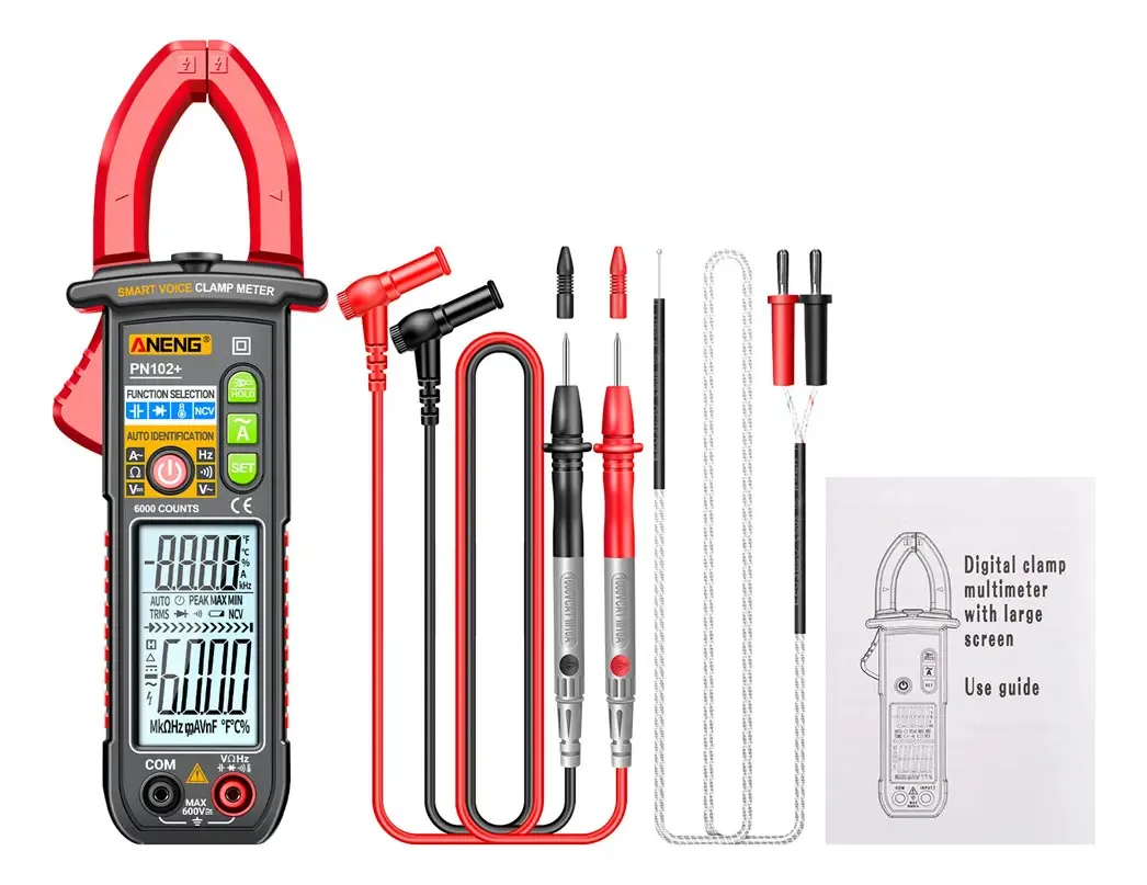 Alicate Amperímetro Digital Profissional Aneng Pn102+