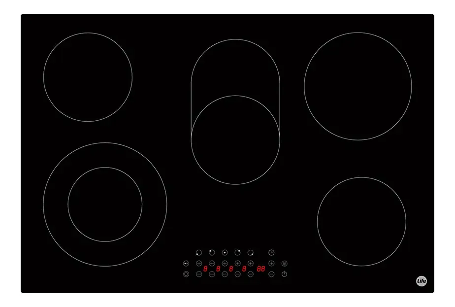 Cooktop Ceramico Life 5 Zonas Preto Touch Embutir Cozinha