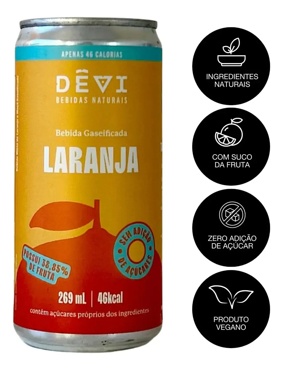 Refrigerante Natural DÊVI Laranja 269ml
