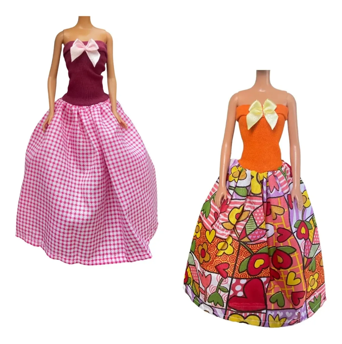 Vestidos Longos Sortidostecido Diversos Modelos Veste Boneca