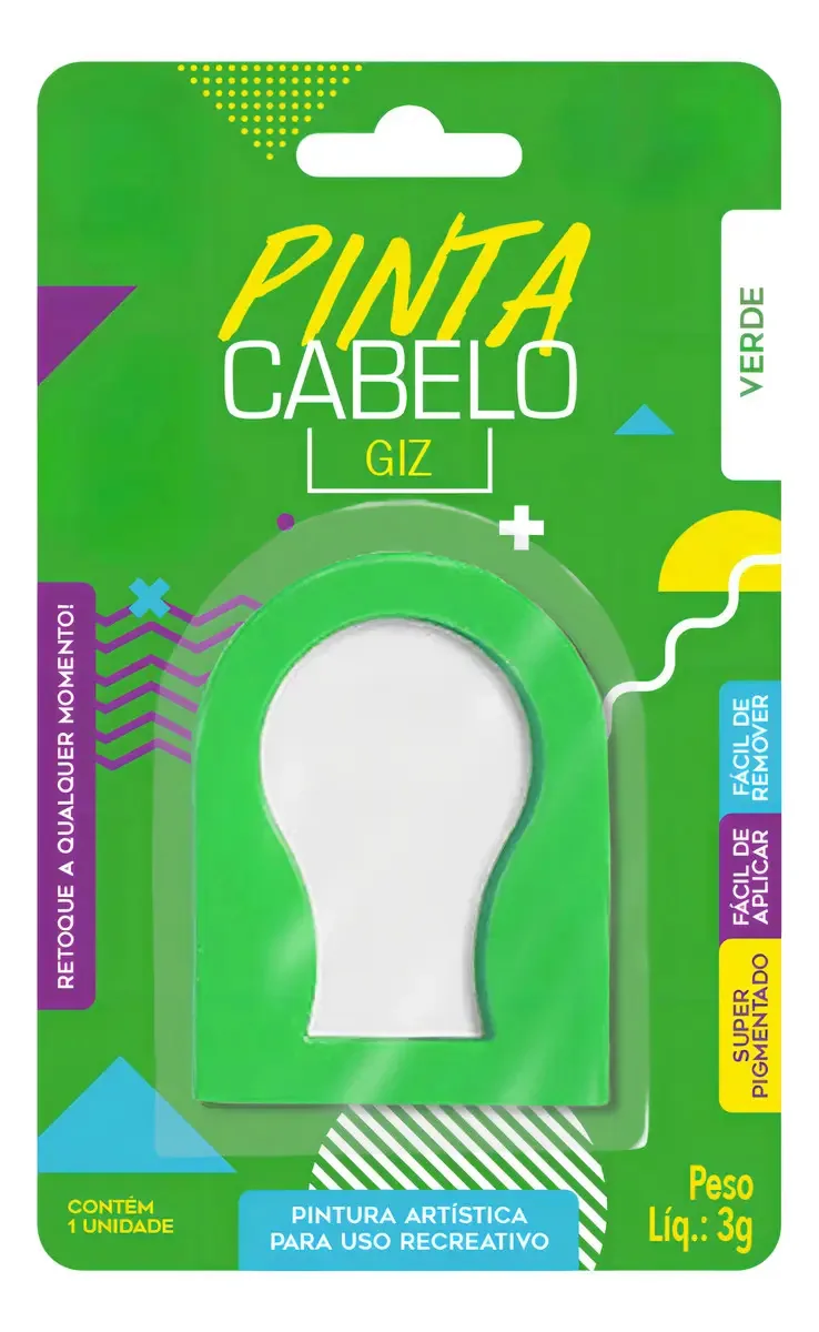 Giz de Cabelo Popper Verde para Colorir Temporariamente