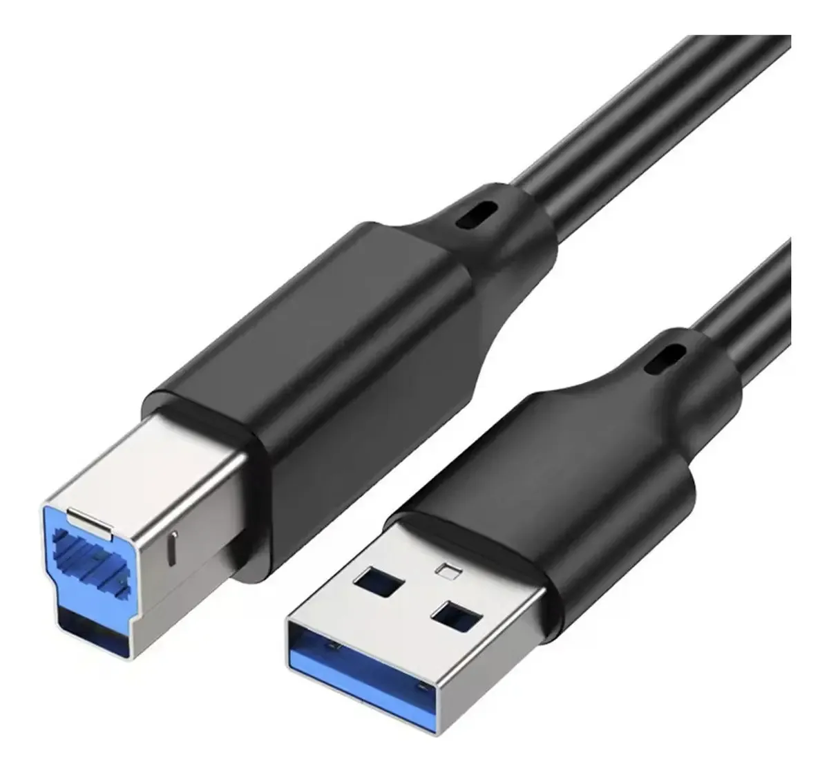 Cabo USB 3.0 Tipo A para B, Alta Velocidade 5Gbps, Compatível com Impressora, Hubs Dock Station HD Externo, Preto (1 Metro)