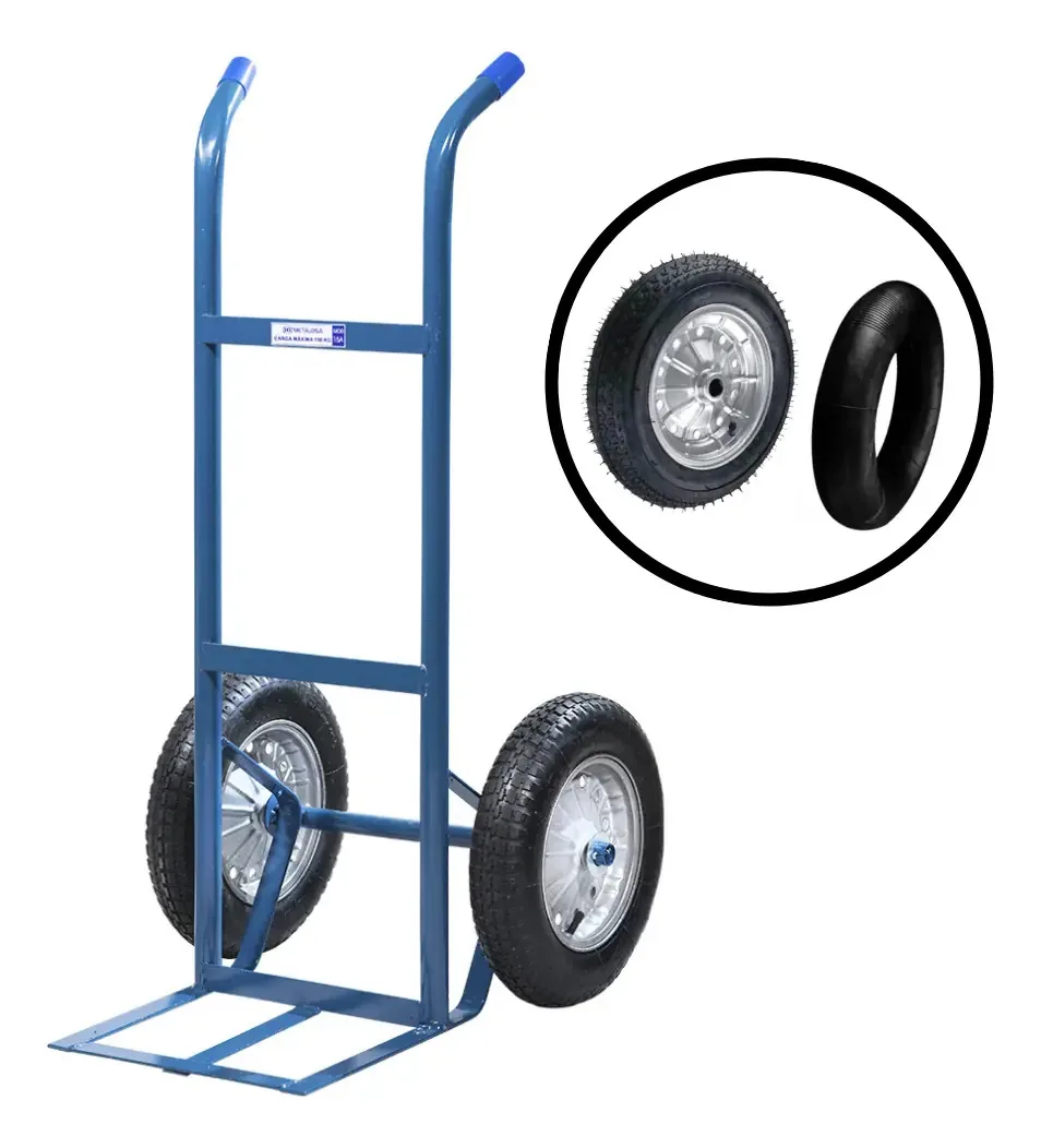 Carrinho De Carga Metalosa 2 Rodas 150kg C/roda De Reposição