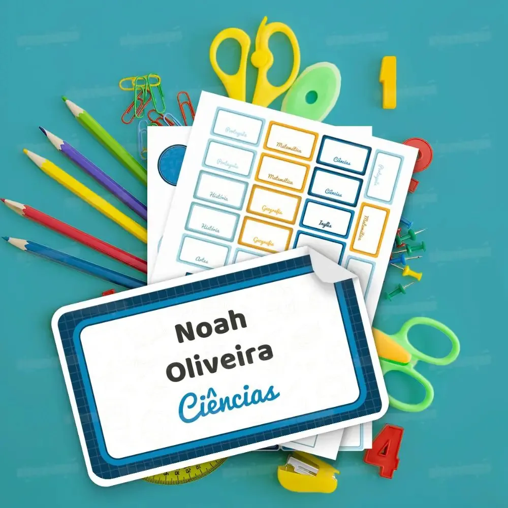 Kit de Etiquetas Escolares Personalizadas de Vinil para Materiais e Nome – KidStickers