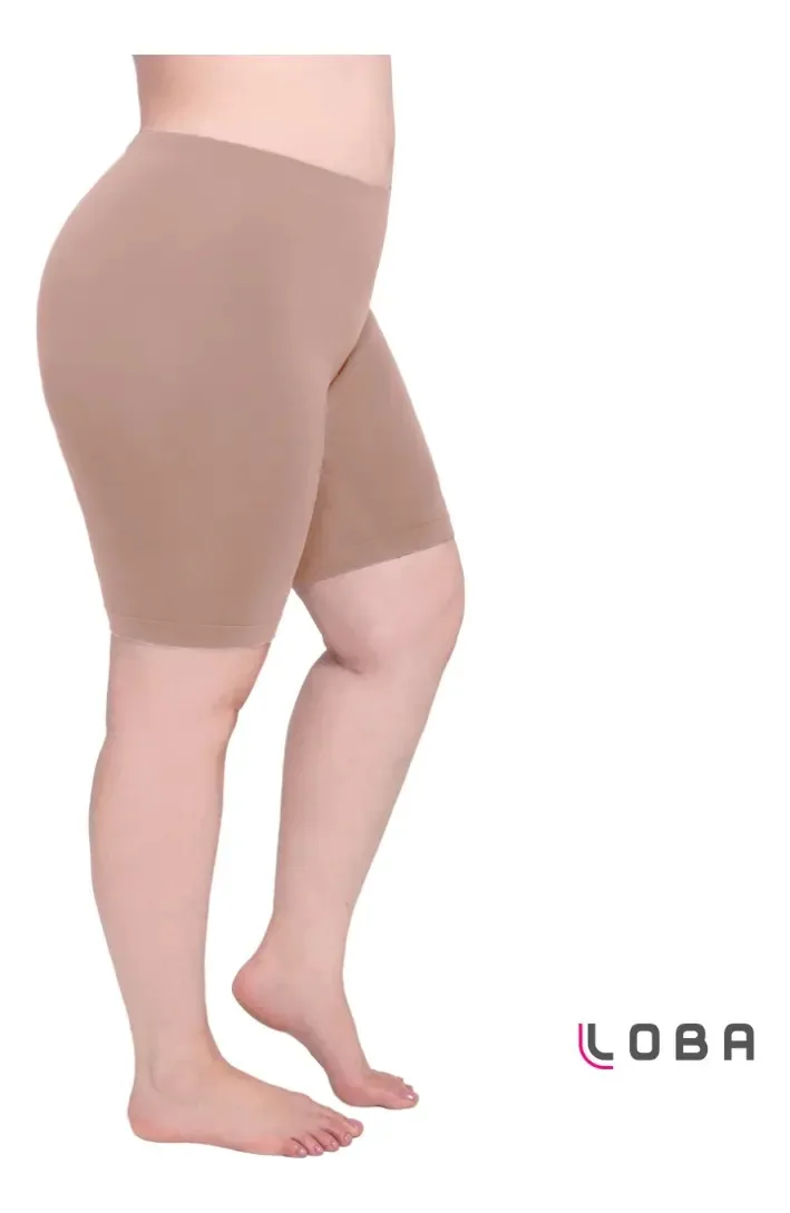 2 Shorts Modelador Plus Size Loba Sem Costura Feminino Cor Nude Tamanho Xxg