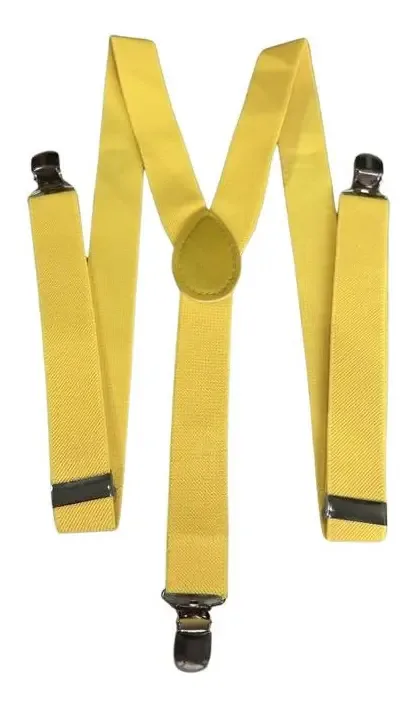 Suspensórios Para Homens E Mulheres, Elástico Ajustável Cor Amarelo