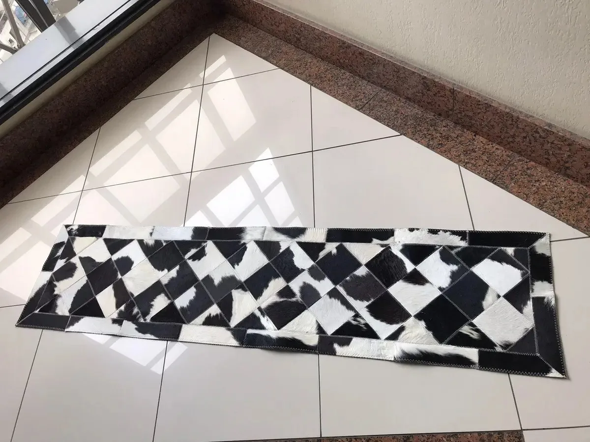 Tapete Couro Multiuso 0,40x1,60 Preto/branco - Joli Tapetes