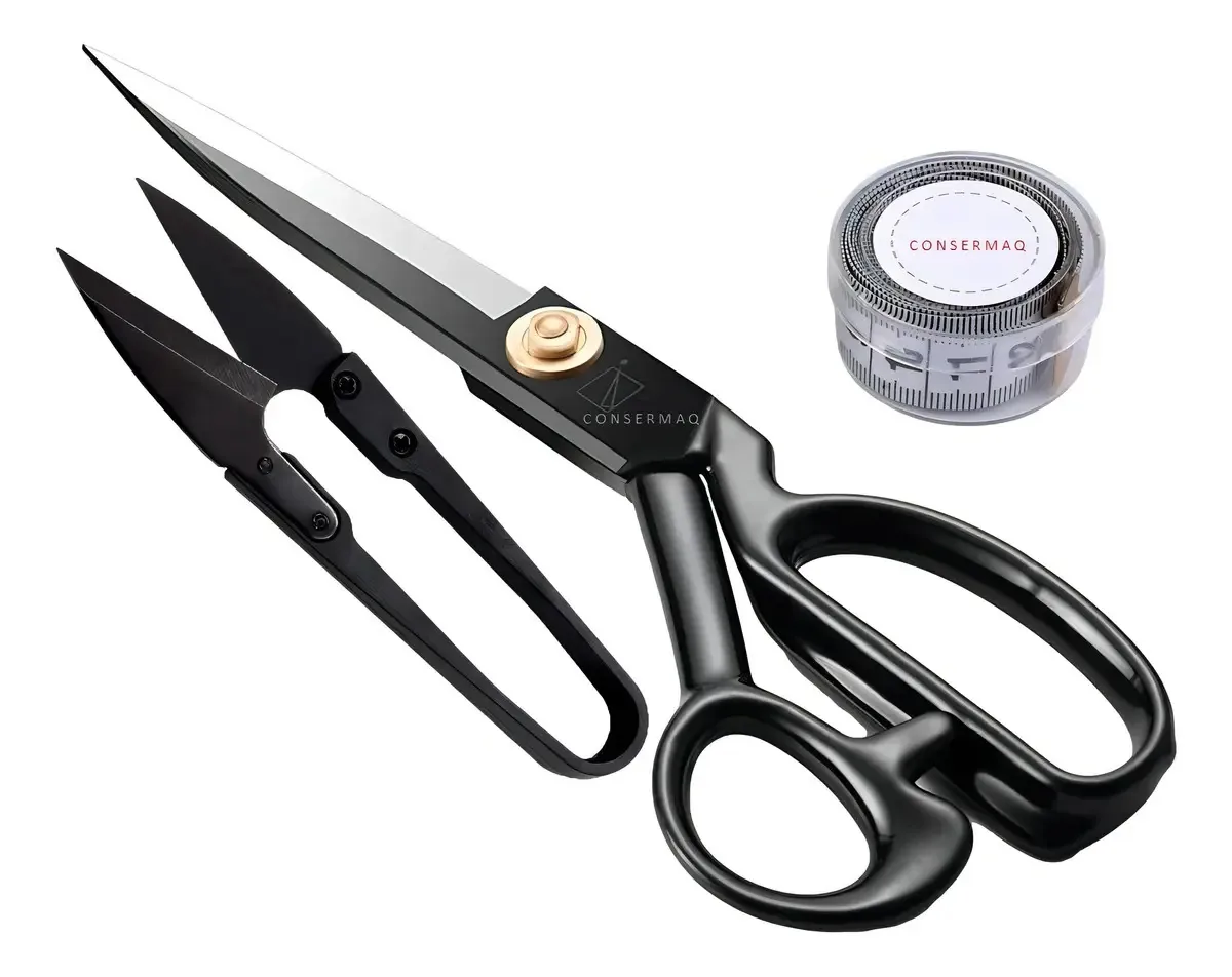 Kit Tesouras Costura Consermaq Alfaiate Arremate + Fita Métrica