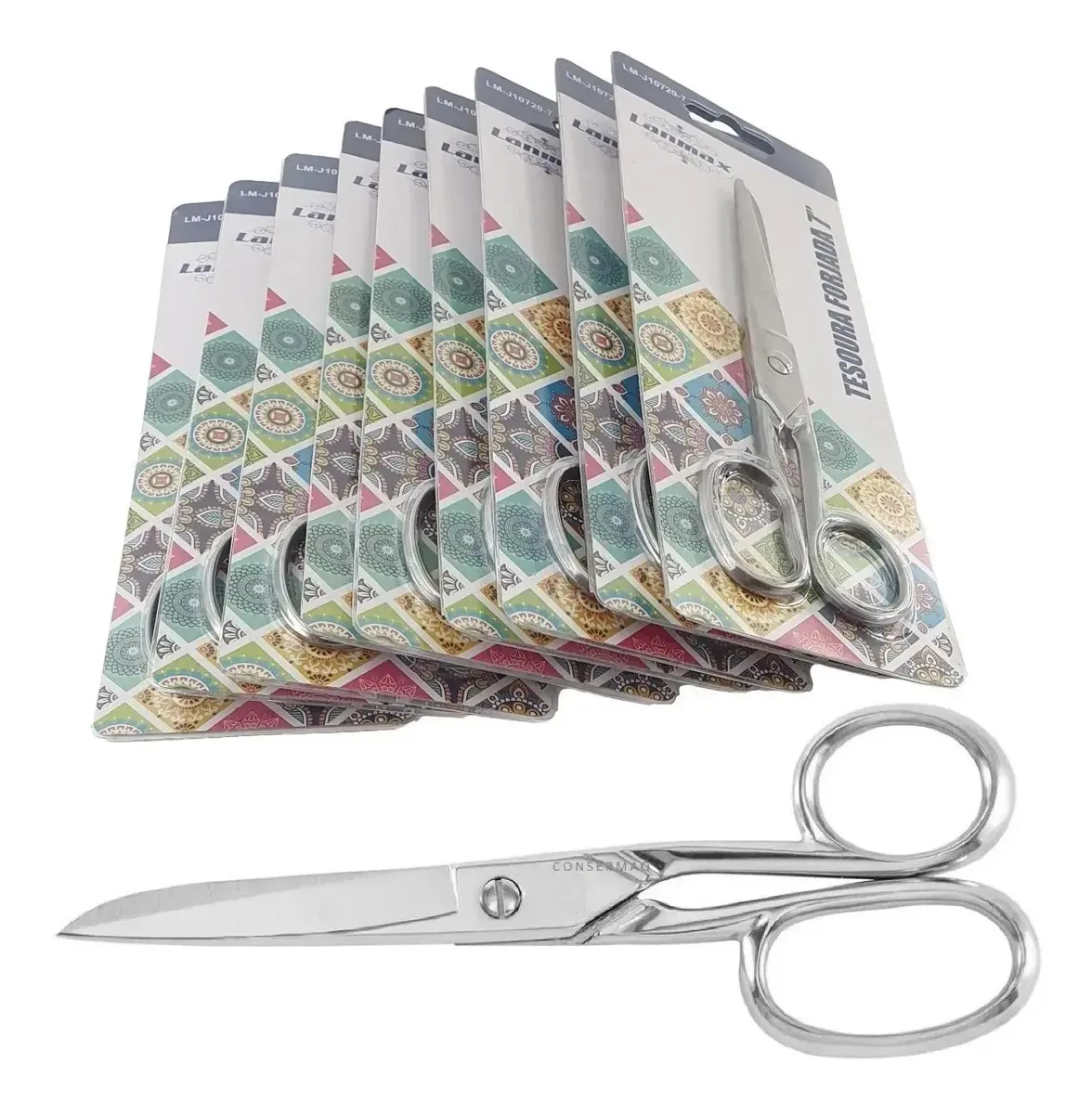 10 Tesoura Aço Inox Alfaiate Costura Profissional Forjada 7p