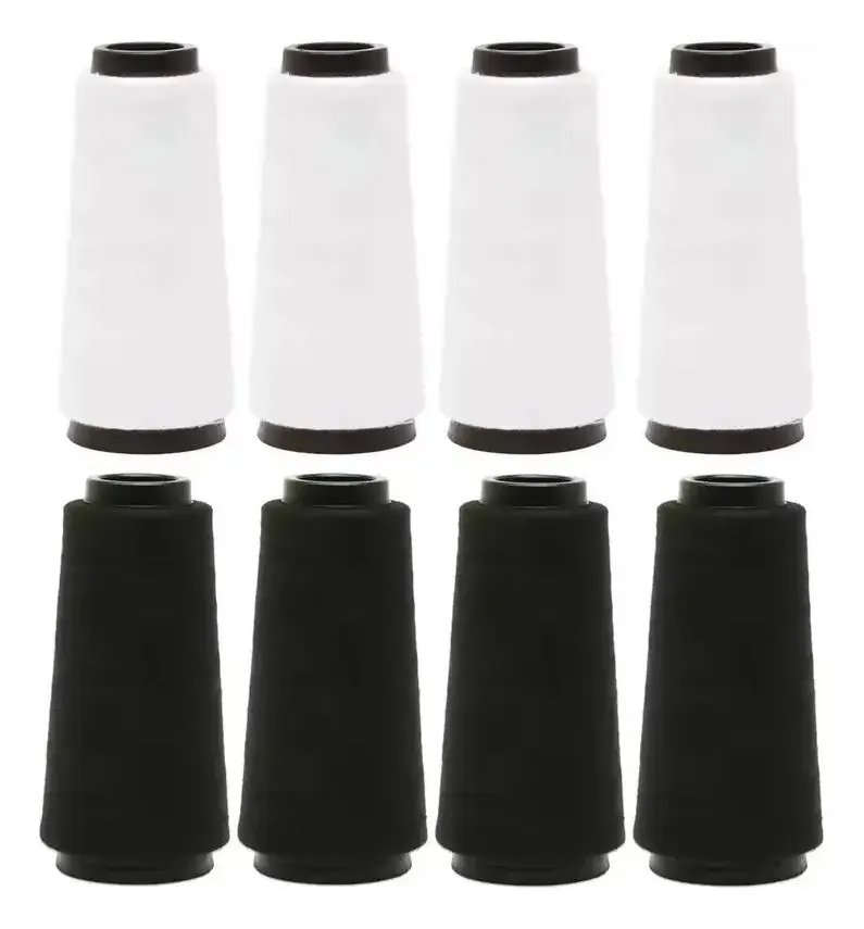 8 Cone Linha Reta Para Máquina De Costura - Preto E Branco