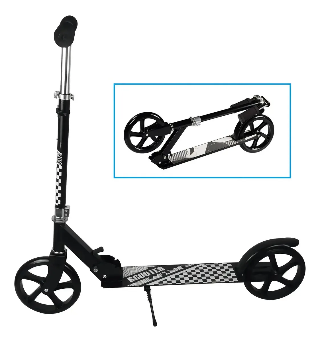 Patinete Scooter Profissional Adulto E Infantil - Dobrável Cor Preto