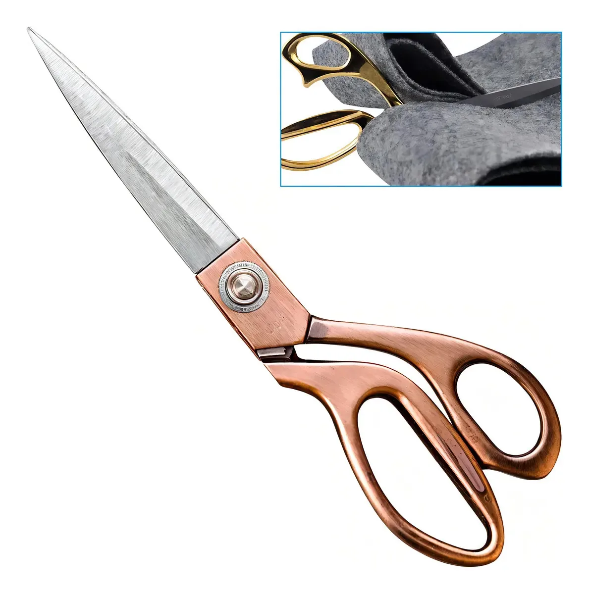 Tesoura Aço Inoxidável Alfaiate Costura Profissional 23,7cm Cor Rose