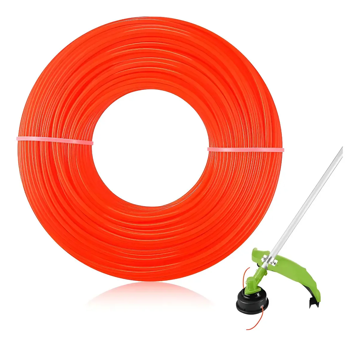 100 Metros Fio Nylon P/ Roçadeira Corta Grama - Quadrado 2.4 Cor Variável