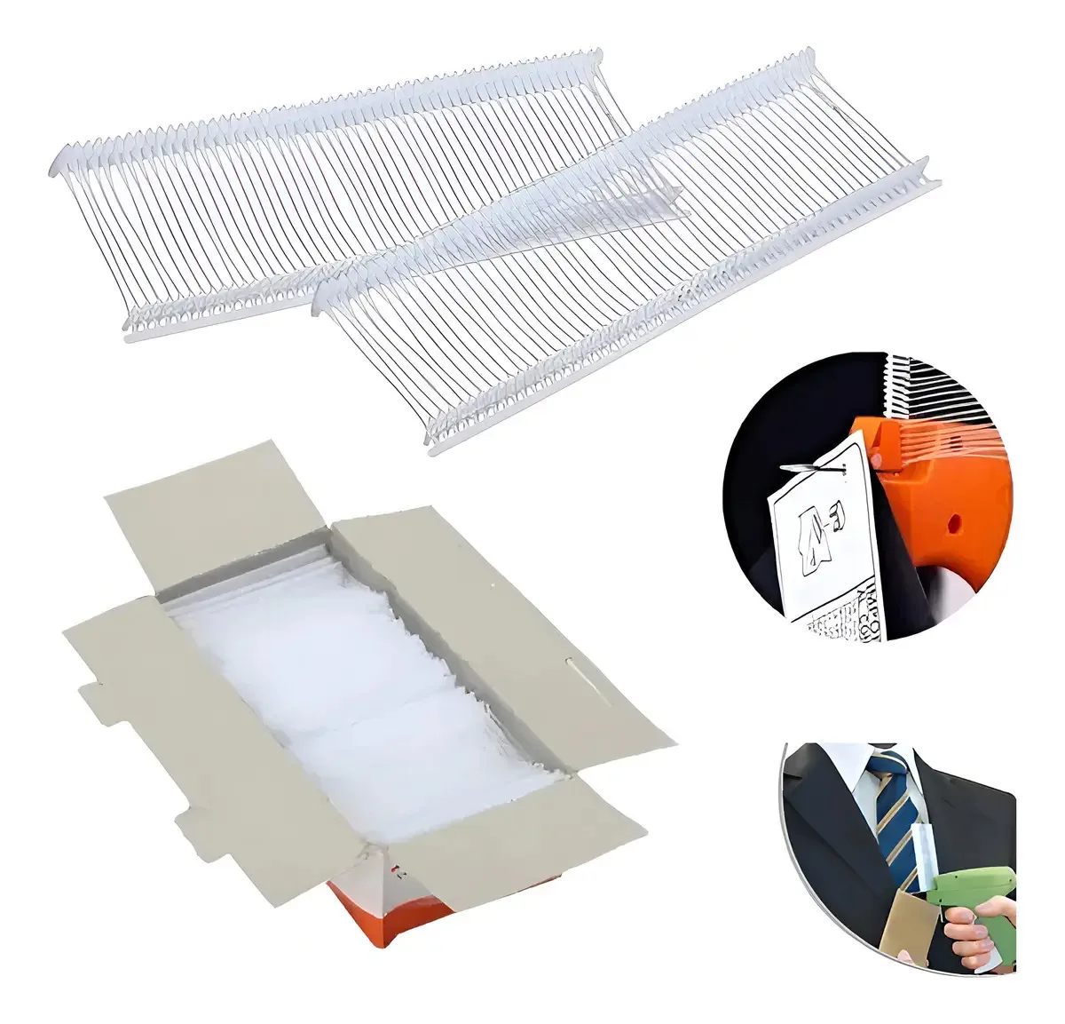 5.000 Tag Pin Pino P/ Prender Fixar Etiqueta Roupa Cama Mesa Cor 40mm - Transparente