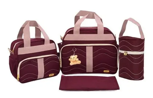 Kit Bolsa Maternidade Luxo Menino Menina Cor Vermelho