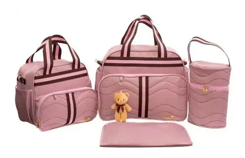 Kit Bolsa Maternidade Luxo Menino Menina Cor Rosa Bebê