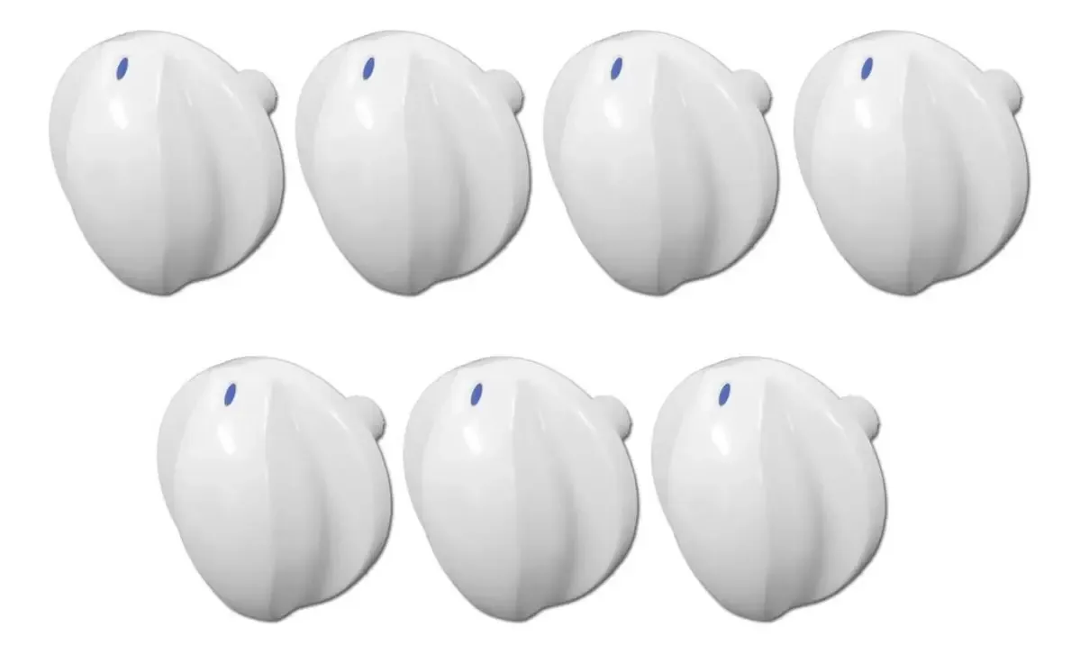 Botão Para Fogão Dako 7 Peças - Branco