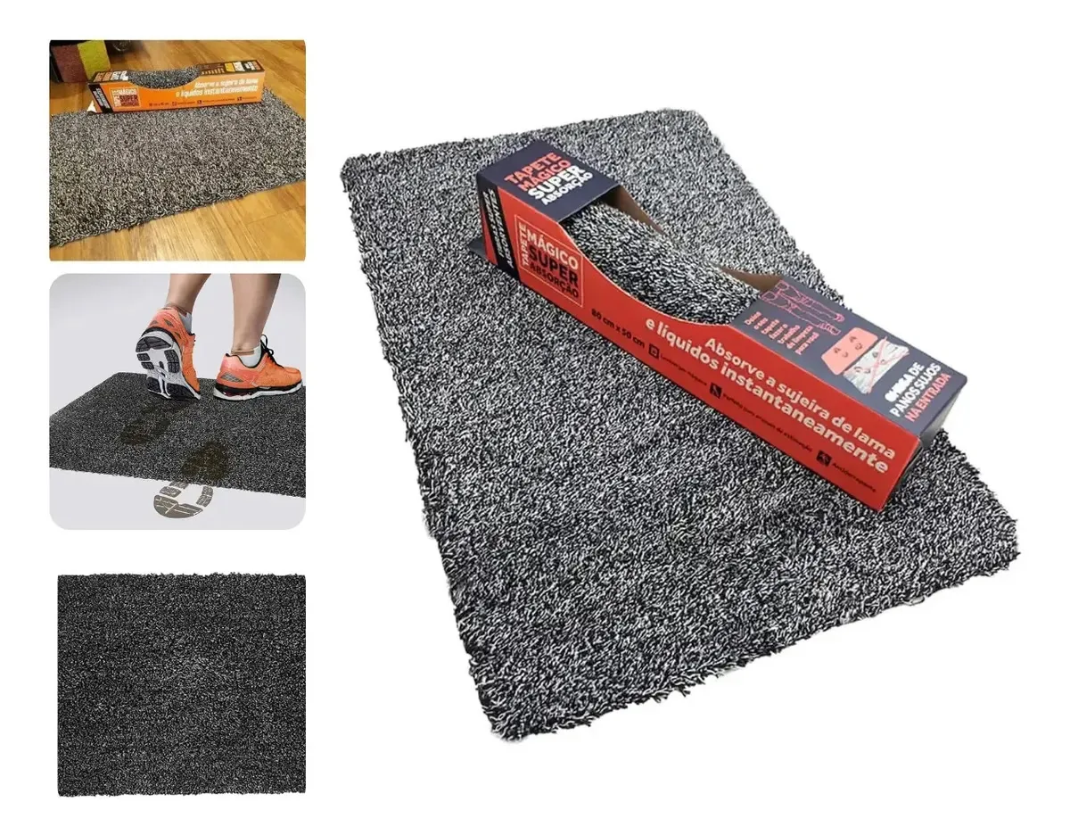 Tapete Mágico 40x60 Absorve Água Sujeira Antiderrapante Kap