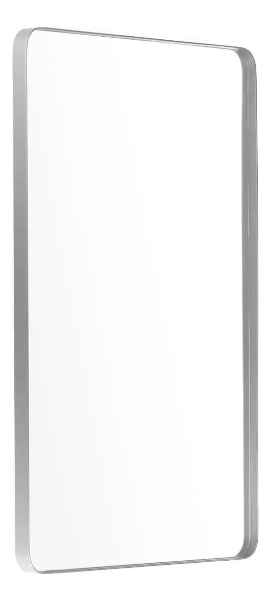 Espelho Retangular Com Moldura Metal Para Banheiro 160x50cm Moldura Prata