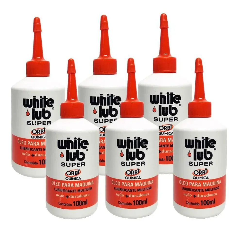 Kit 6 Óleo Multiuso Para Maquina White Lub Super 100ml