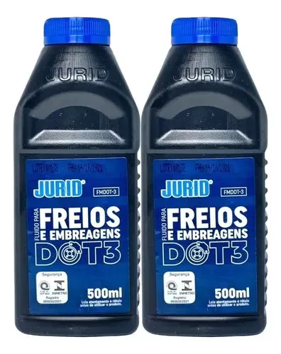 Fluido Para Freio Dot3 Jurid 500ml - 2 Unidades