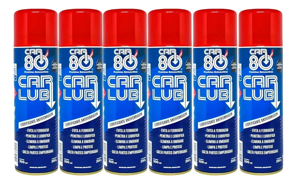 Kit 6 Antiferrugem Car80 Lubrificante Desengripante 300ml