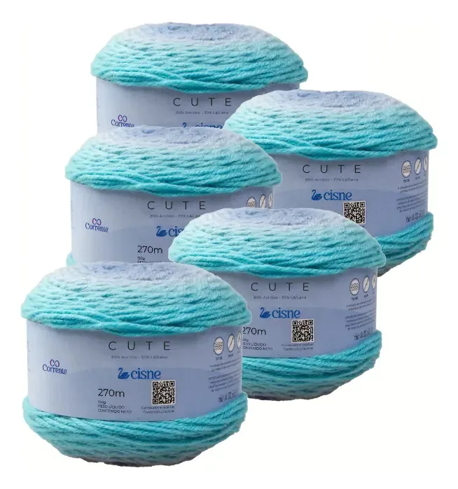 5 Lãs Cisne Cute Fio Mesclado - 270mts Crochê/tricô Cor05