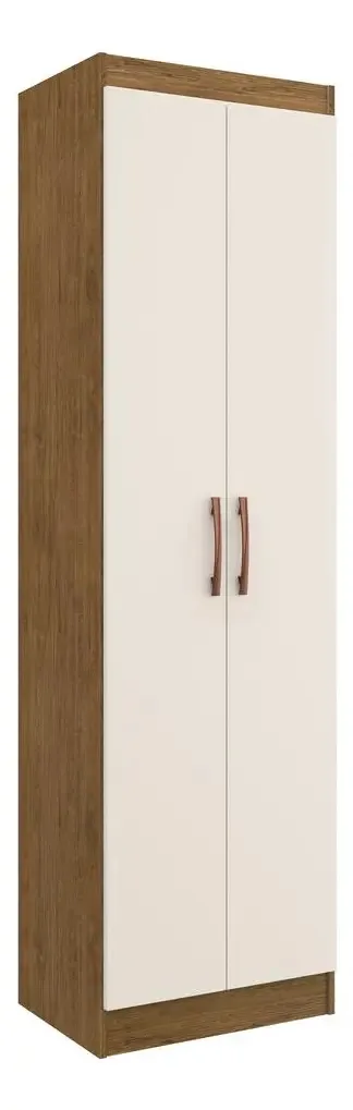 Armário 2 Portas Lavanderia Multiuso Multimóveis Vcr8002 Cor Nogueira Off White