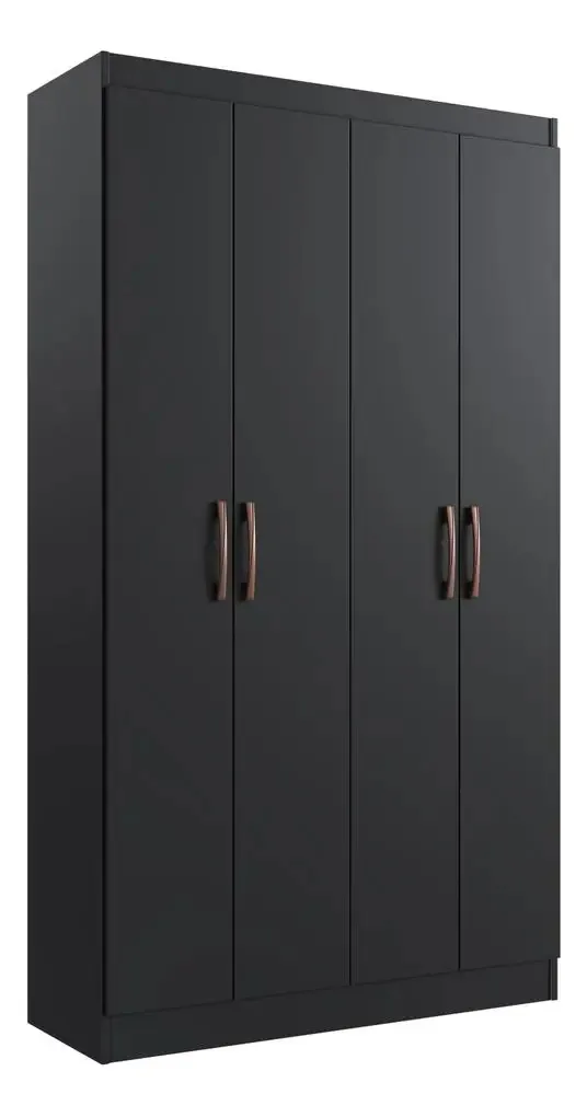 Armário 4 Portas Lavanderia Multiuso Multimóveis Vcr8000 Cor Preto