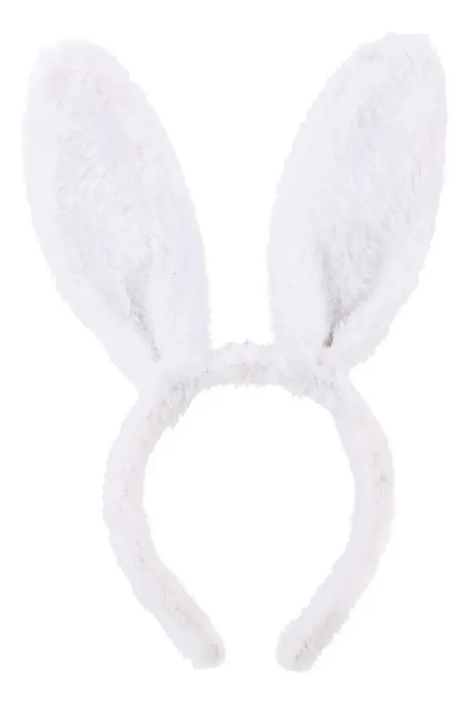 Tiara Orelhas De Coelho Branco Páscoa 1un