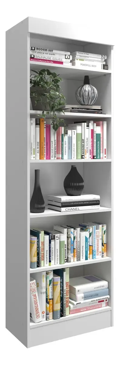 E-led Richl092 Estante Para Livro Com 6 Prateleiras Multiuso Armario Organizado Cor Branco