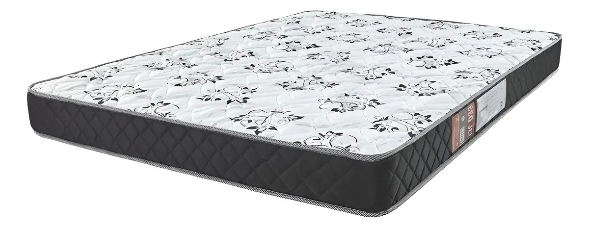 BF Colchões D33 Bordados colchão de casal espuma cor branco e preto 138 cm x 188 cm