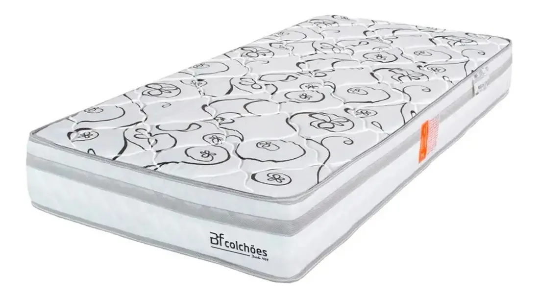 BF Colchões Ortopédico Pedic colchão Solteiro firme Espuma d28 88x188x24cm Branco
