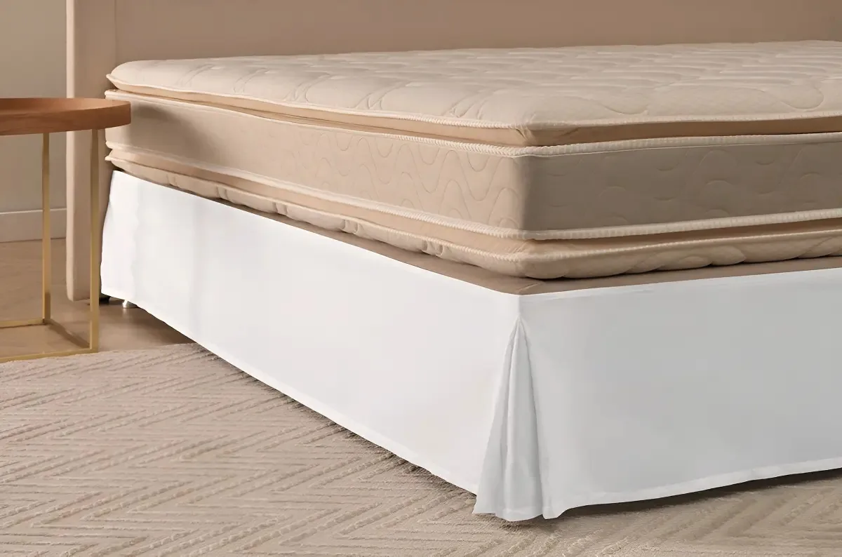 Saia Para Cama Box Solteiro Karsten Mila Branco Cor U