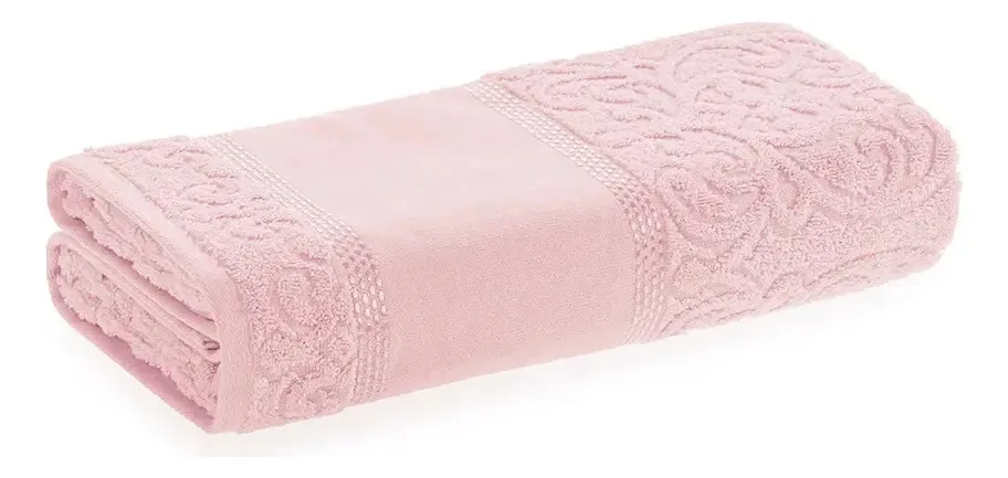 Toalha Bordar Rosto Felpudo Melina Rosa