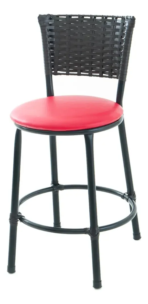 Banqueta Baixa Junco Tabaco Estilo E Conforto Cor Vermelho