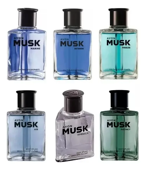 06 Colonias Masculinas Musk Difrentes Volume Da Unidade 90 Ml