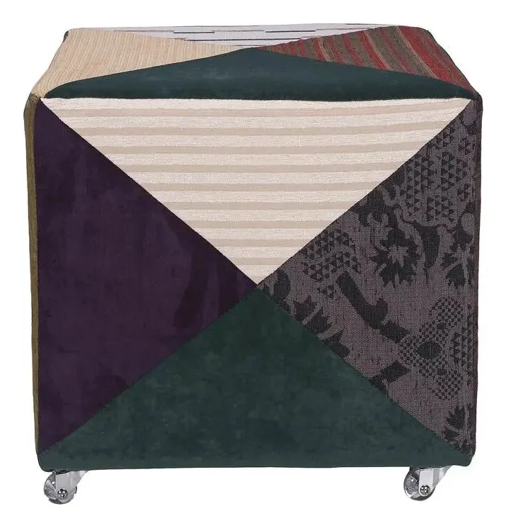 Puff Herval Rainbow, Patchwork Triangular Colorido