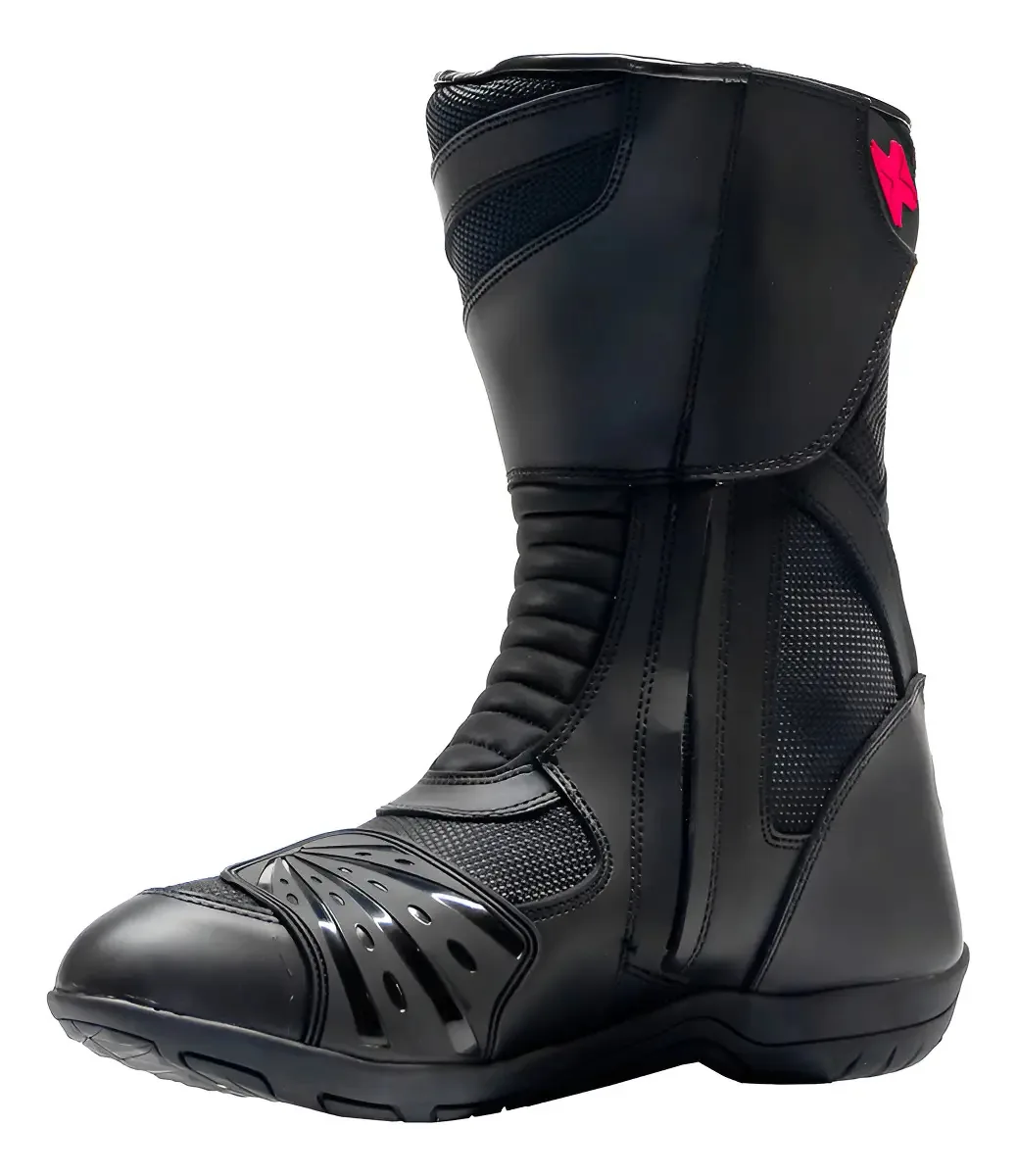 Bota Texx Strike V2 Impermeável Moto Couro Proteção Cano Longo Preta 37
