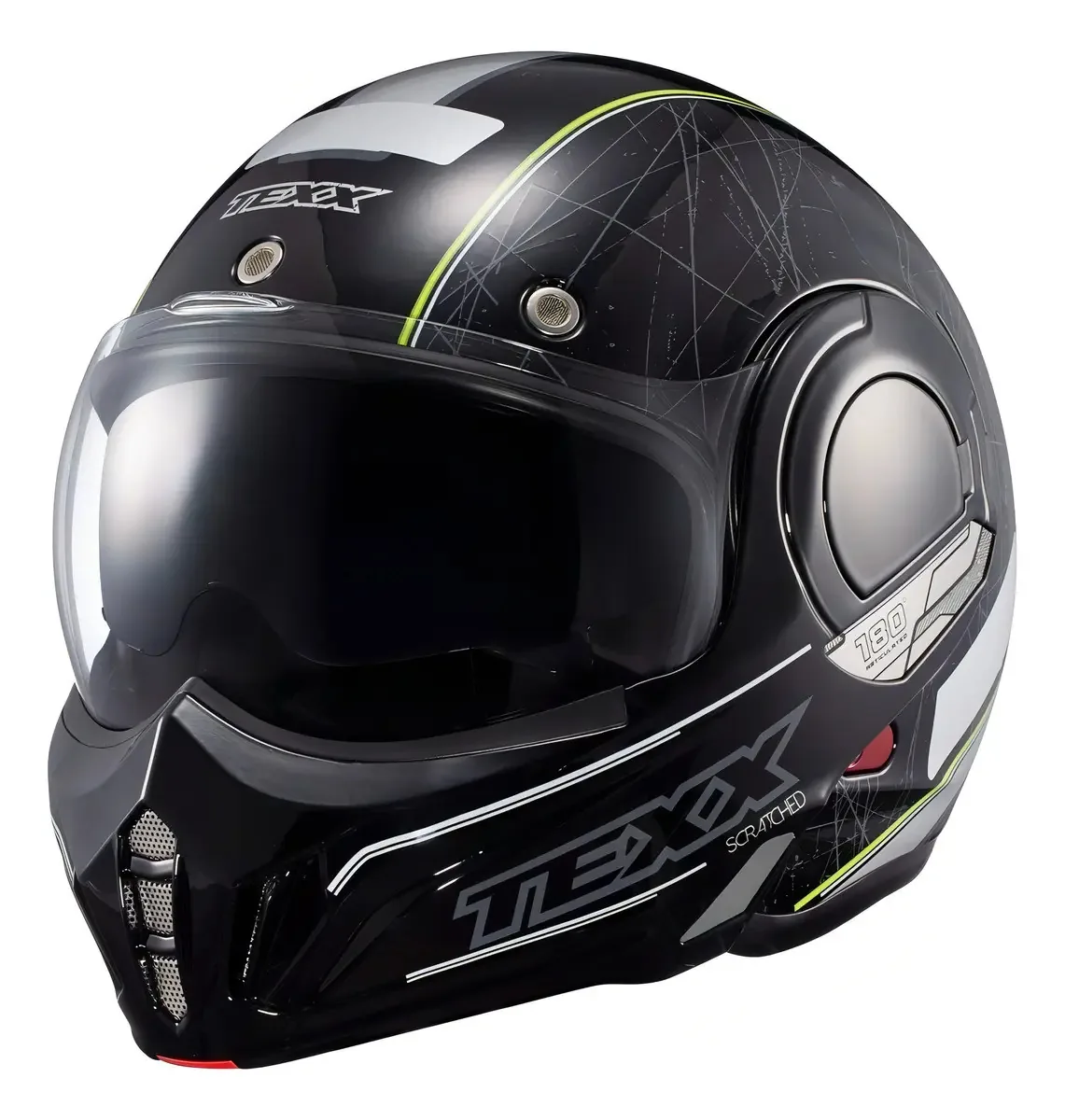 Capacete Texx Stratos 180 Articulado Preto Verde (tam 60)