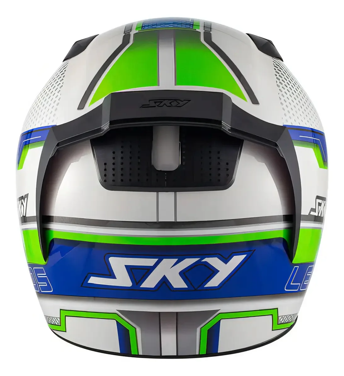Capacete Sky Two Legends Branco Brilho Transf Verde 62