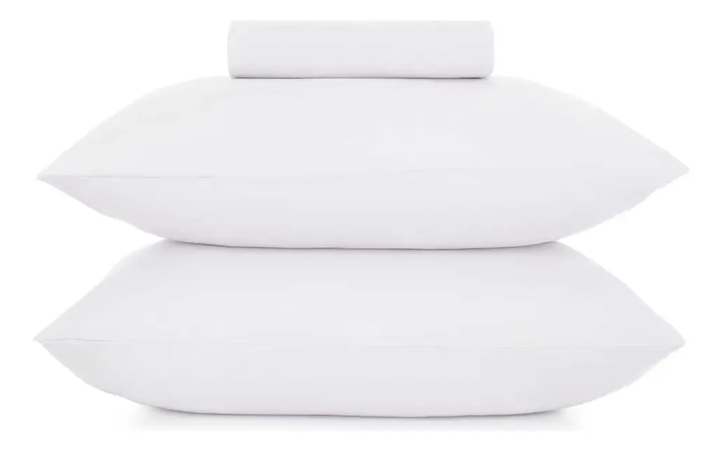 Jogo Cama Lençol Solteiro Liso Toque Acetinado 2pç Altenburg Cor Branco