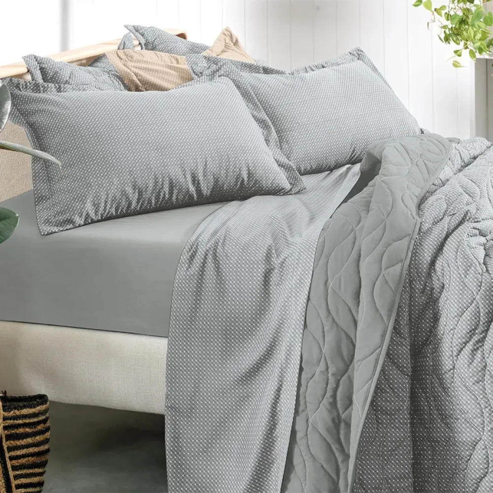 Jogo Cama Lençol Queen Altenburg Toque Acetinado Slim Cor Cinza