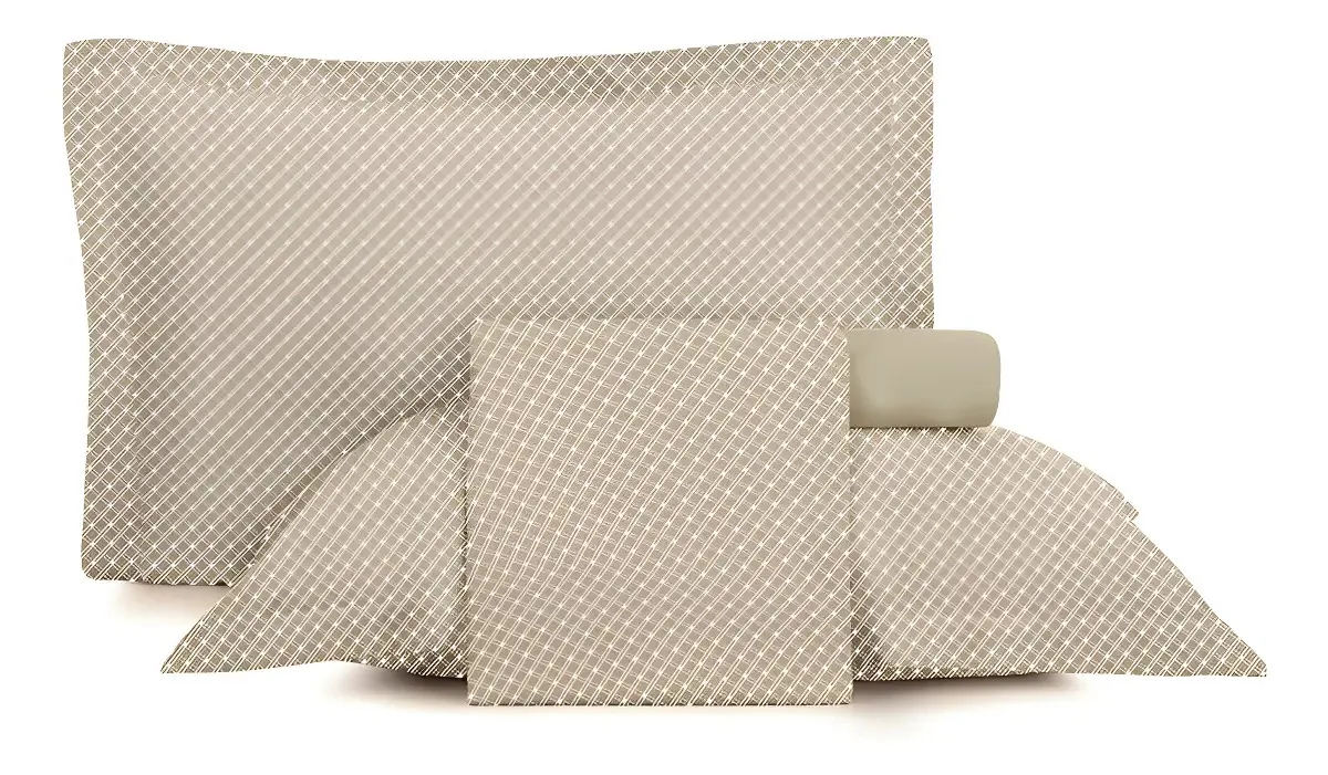 Jogo Cama Lençol Queen Altenburg Toque Acetinado Slim Cor Bege