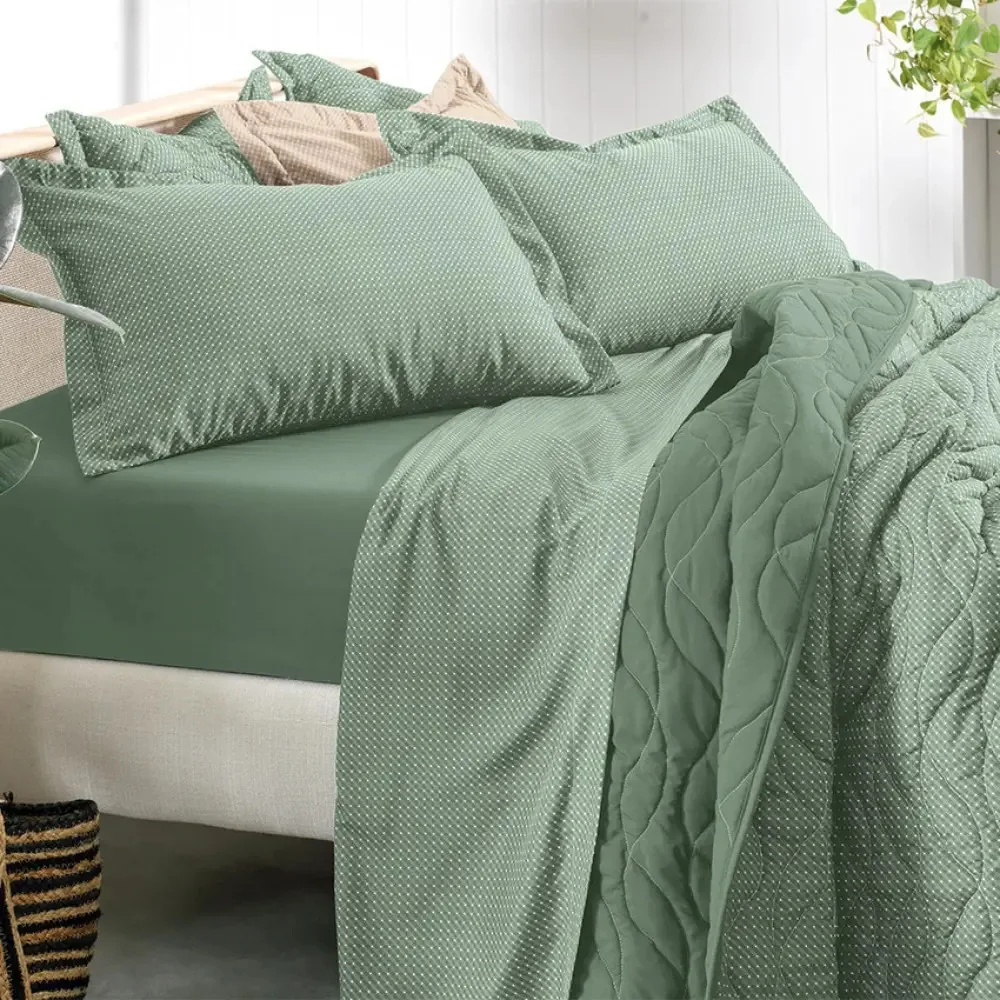 Jogo Cama Lençol Queen Altenburg Toque Acetinado Slim Cor Verde